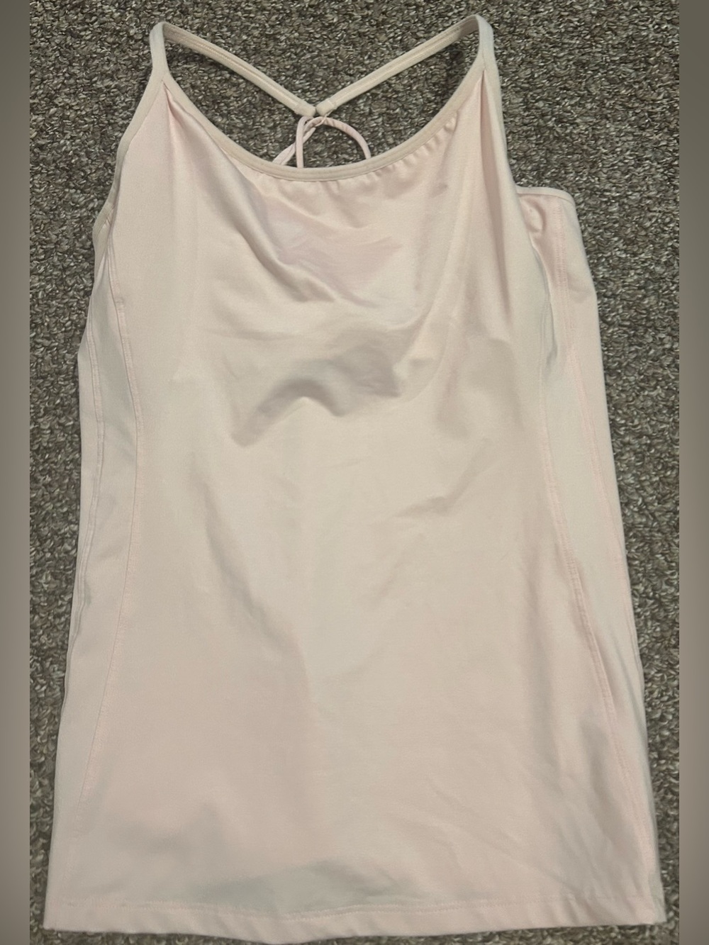 ATHLETA XL Women’s Light Pink Tank Top with built in bra and boning on the side